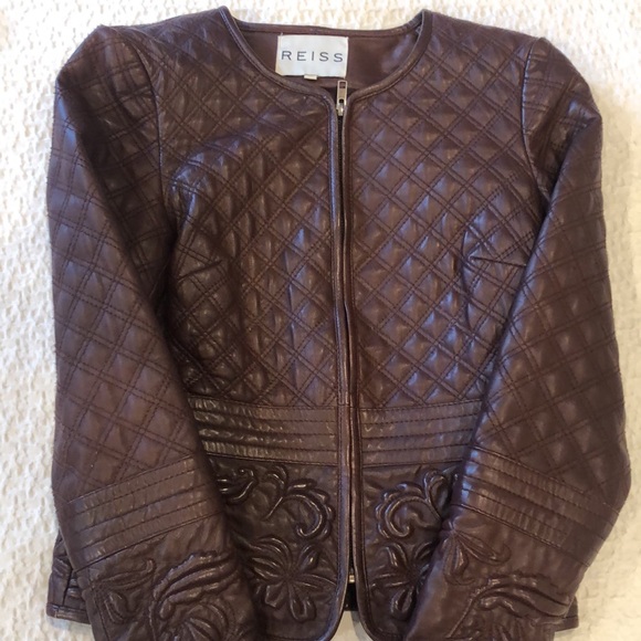 Burgundy Reiss lamb leather jacket - Picture 2 of 5